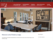 Tablet Screenshot of pineberrylodge.com